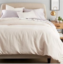 Nestwell Washed Linen Cotton 3-Piece Full/Queen Duvet Cover Set in Blush