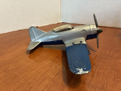 Hubley Navy Aircraft Carrier Fighter Plane Original 1950's Blue & Grey 467 2
