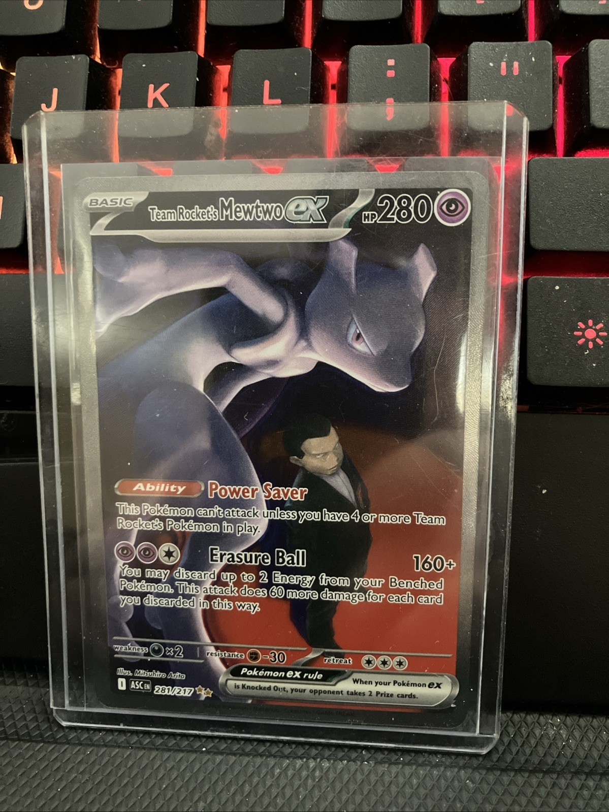 Ascended Heroes Team Rocket’s Mewtwo 281/217 Secret Rare NM