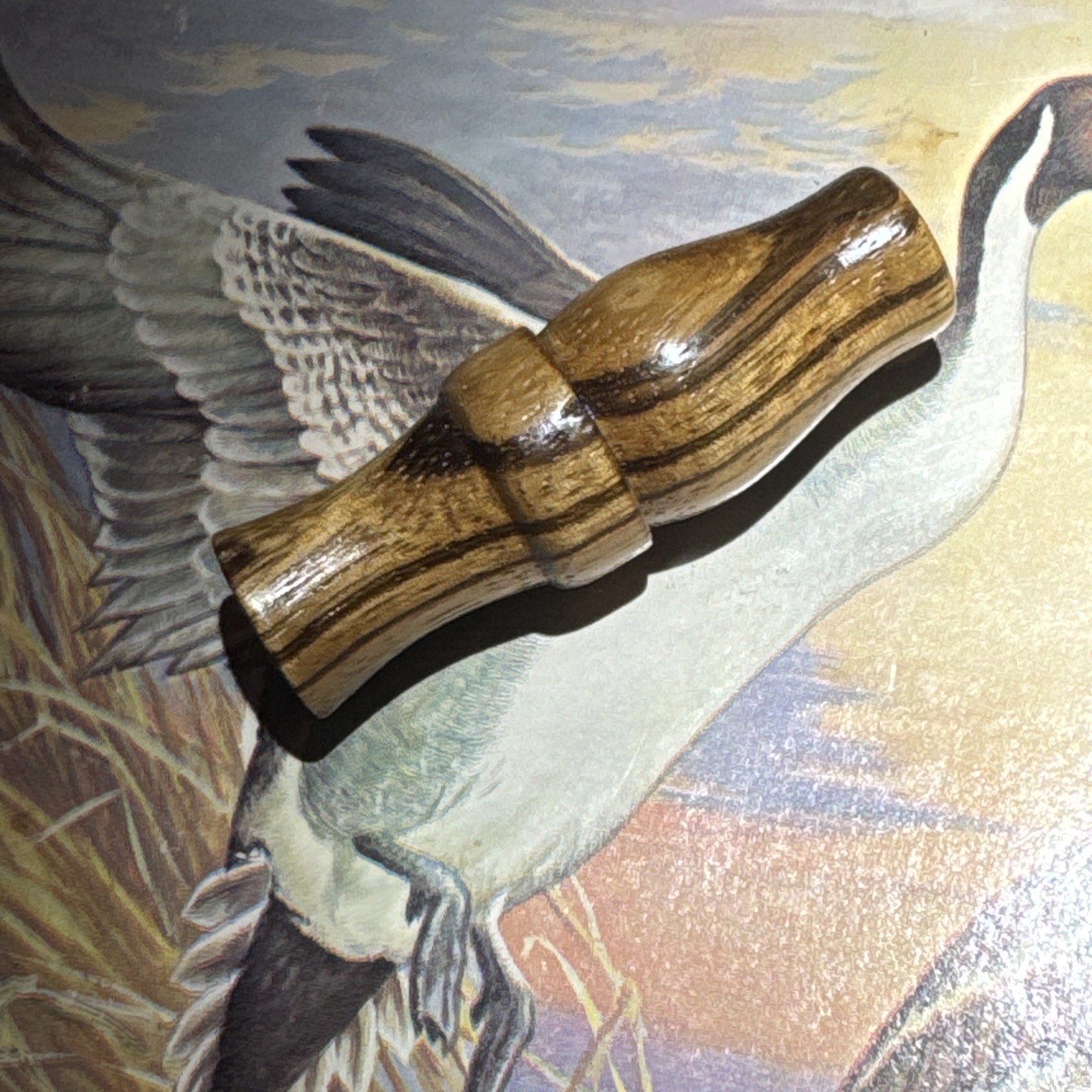 Custom Handmade Mini Wood Duck Call W/ Lanyard Zebrawood Brand New Squeel/whine