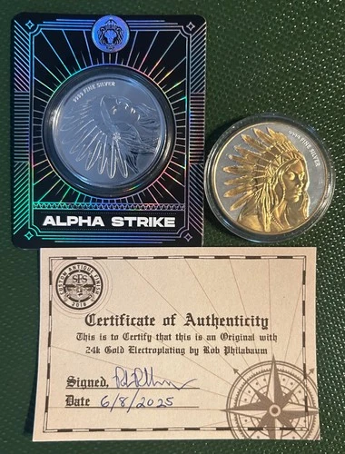 Alpha Strike 1 oz Silver Buffalo Girl and Gold Gilded 1oz Silver Buffalo Girl