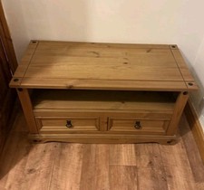 Corona Style Mexican Pine TV Stand TV Unit Cabinet with 2 Drawers & Shelf