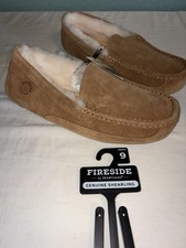 Fireside By Dearfoams Men  s Melbourne Slipper Moccasin Size 9 Chestnut NEW 66