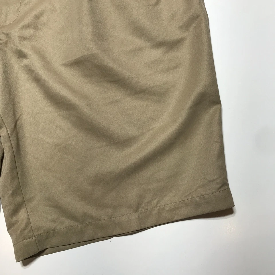 Roundtree & Yorke 短裤男式 42 卡其色性能 Chino 高尔夫休闲前褶 — 第 4/4 张图片