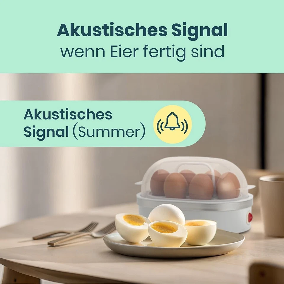 Hervidor de huevos para 6 huevos con señal acústica y accesorios - Imagen 3 de 4