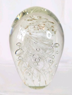 Weiße Qualle Briefbeschwerer Meereslebewesen Glas Skulptur Wohndeko 12 cm S2
