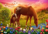 Puzzle (500 T.) Pferde Auf Der Wiese (Trefl Puzzle) Neu/Ovp