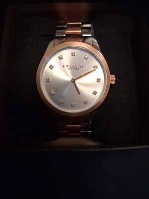 COACH BROOKS 14504537 SILVER DIAL TWO TONE BRACELET QUARTZ 36MM WOMENS WATCH
