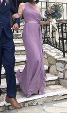 Azazie Lavender/Wisteria Chiffon One Shoulder Bridesmaid Dress Size A6