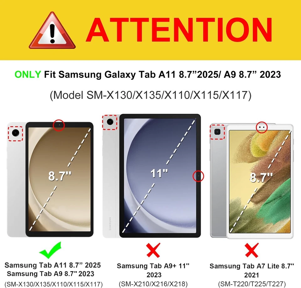 2x 9H Panzerfolie Glas für Samsung Galaxy Tab A11 8.7 2025 / Tab A9 8.7 2023 - Bild 2 von 4