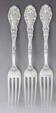 Great set 3 Durgin Sterling Silver Marechal Niel Forks