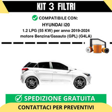 Kit 3 Filtri Tagliando per HYUNDAI i20 1.2 LPG 55 kw Benzina/Gasauto (GPL) 20...