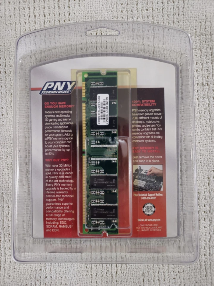 PNY Memory Master Upgrade Kit 64mb SDRAM NEW IN BOX 2002 Comp USA! - Image 2 of 4