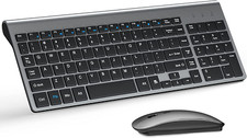 Combo De Teclado Y Mouse Inalambricos Compact Slim Para Inal mbrico Color Gris