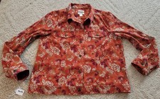 Christopher  Banks Jacket Button Up Women  s Medium Stretch Floral Poly Spandex
