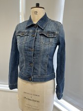 Vintage Tommy Hilfiger Denim Jacket Size S 8 Fitted 90s Y2k Navy Button Up
