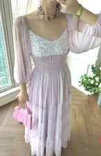 Women Fashionable Sheer Mesh Ling Sleeves dresses for Romantic Party night Maxi