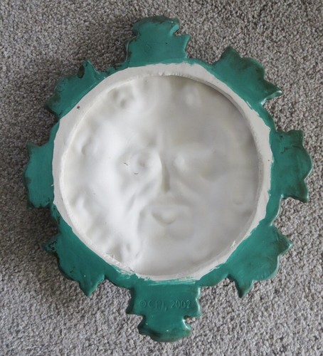 Ceramic Clay Face Wall Mask, Leaf Man, Handmade Nature Face Hanging - 第 5/6 張圖片
