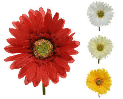 Künstliche Gerbera 50cm Kunstblumen Dekoblumen Hochzeit biegsam Bodenvase