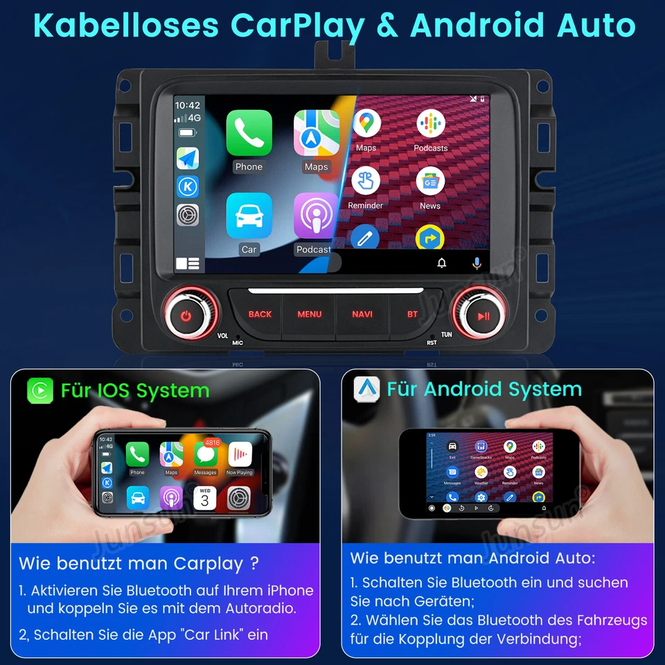 2+64GB DAB+ Carplay Für Dodge Ram 1500 2500 3500 Android 13 Autoradio GPS NAVI - Bild 3 von 4