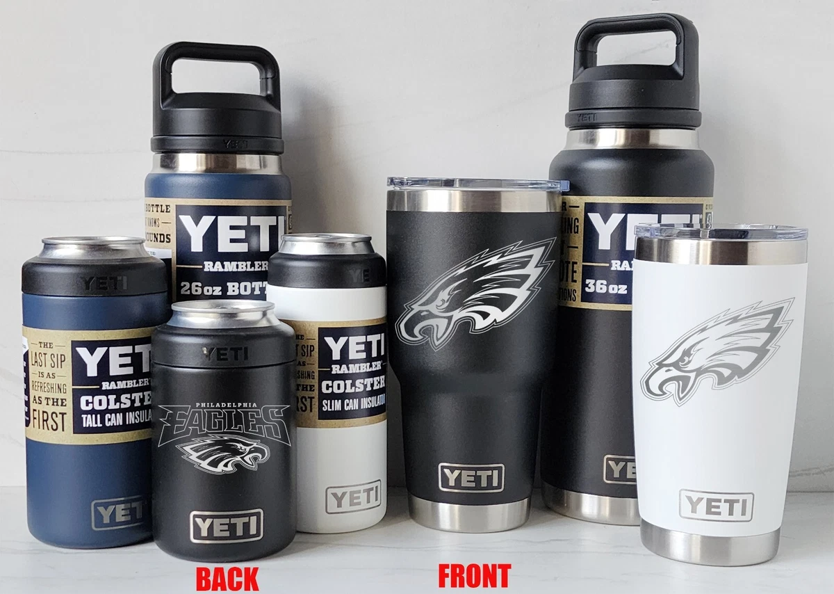 Philadelphia Eagles YETI Laser Engraved Tumblers, Can Colsters, and Bottles