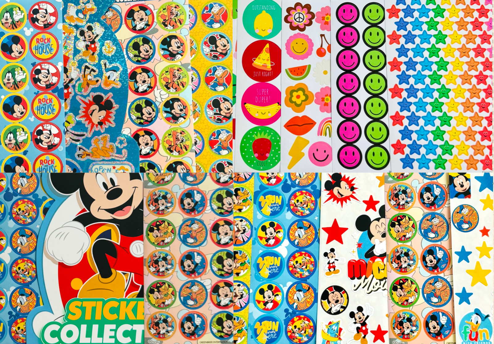 300 Disney Jr Stickers - Mickey Mouse, Donald Duck, Goofy & Pluto Fun Play Set