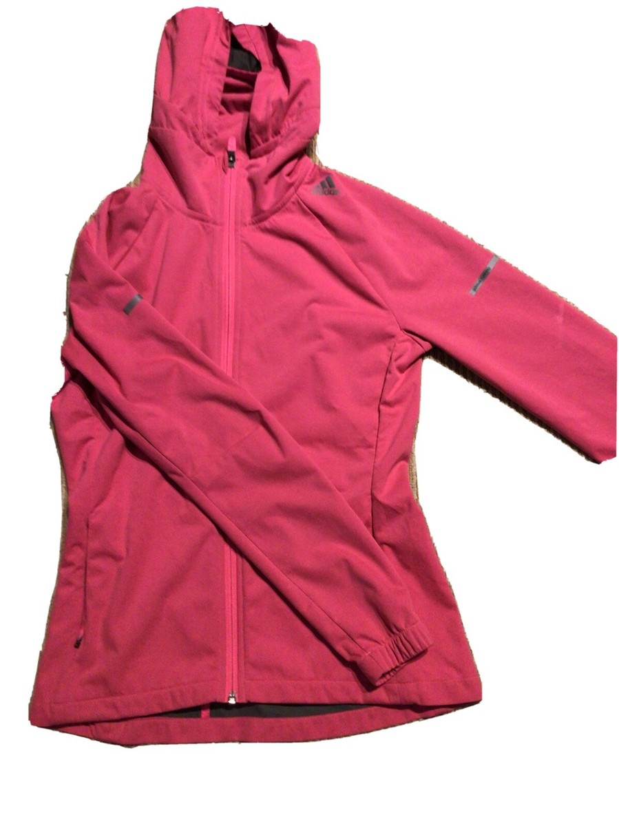 womens adidas pink running jacket with hood size XS new with tags