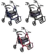 Drive Medical Duet Rollator  Transport Chair 8" Casters NEW