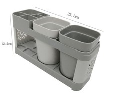 Toothbrush Toothpaste Stand Holder with Cups Bathroom Storage two Cup