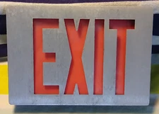 Lithonia Exit Sign Lighted Red Emergency Battery Power LES1RELN SD 120-277ac