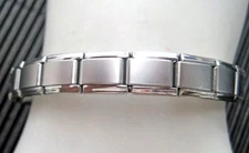 Italian Modular Charm 9mm Links Matte Stainless Steel Bracelet Made in Italy