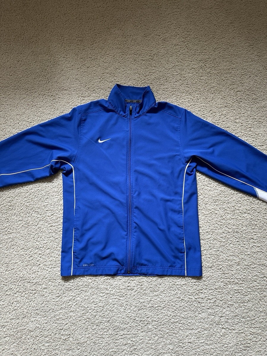 Nike Blue Coach Jacket Full Zip Windbreaker Size Medium