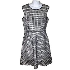 J Crew Women's Punched-Out Eyelet Dress Sheath Black & White Sz 4  Style B9452