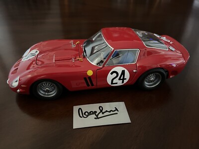 Jacques Swaters Signed Plaque + Kyosho 1:18 Ferrari 250 GTO 1963