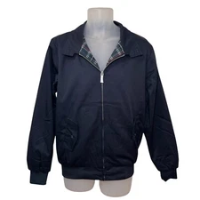 NWT Original Harrington Jacket Men's Size XL Navy Blue, Tartan Plaid Lining
