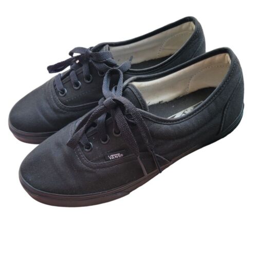 Vans Solid Black Canvas Sneakers Shoes in Exellent Condition Size 7.5 ...