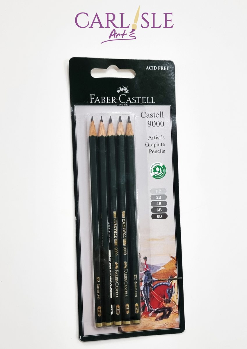 9000 Series 6B Graphite Artist Sketching Pencils Faber-Castell 9000  Graphite Pencils 6B - Box Of 12 Artist Sketch Drawing Pencils Faber-Castell  9000 Pencils