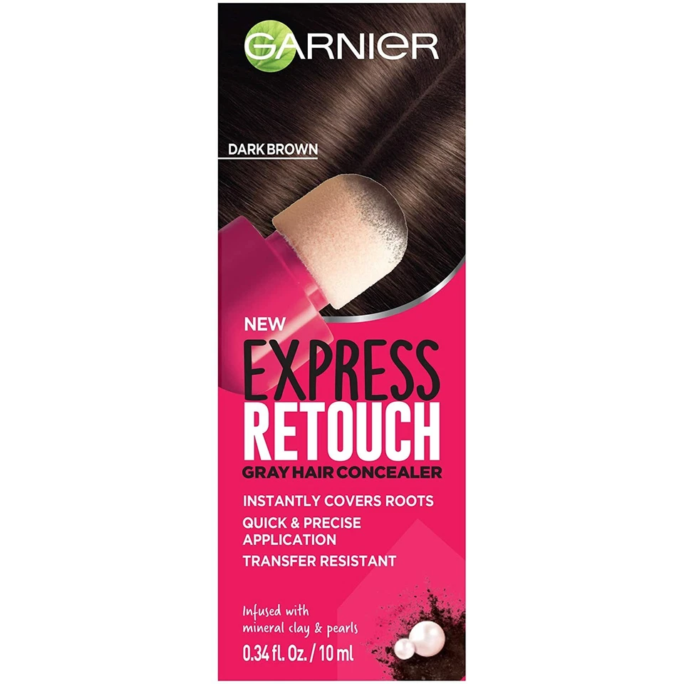 Corrector de Cabello Garnier Hair Color Express Retouch Gris, Retoque Raíz Marrón Oscuro Foto 3 de 3