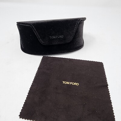 Tom Ford Black Velvet Hard Protective Large Sunglasses Case and Cleaning Cloth TOM FORD LARGE VELVET BLACK CASE FOR SUNGLASSES/EYEWEAR  main image 2