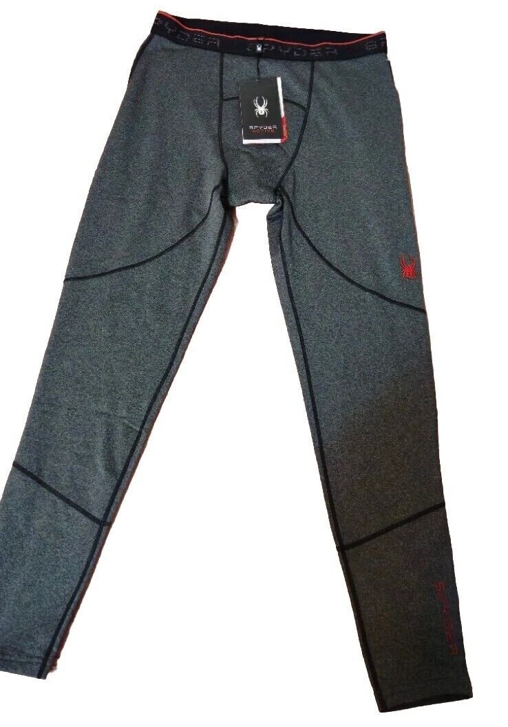 NWT $78 Spyder Active ProWeb Men's S Gray Compression Base Layer Pants SPM750B