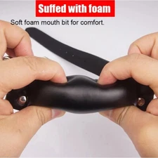 Bondage Mouth Bit Bone Gag Harness Opening PU Leather Slave Restraint For Couple