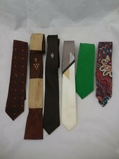 Lot of 6 Vintage Skinny Neck Ties