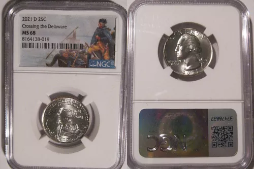 2021 D Crossing the Delaware Washington Quarter 25c NGC MS 68