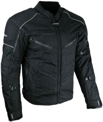 Kurze Textil Protektoren Motorradjacke Schwarz Gr. 6XL