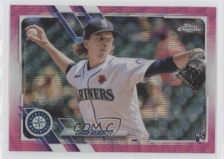 2021 Topps Chrome Update Target Pink Wave Refractor Logan Gilbert #USC70 19ot