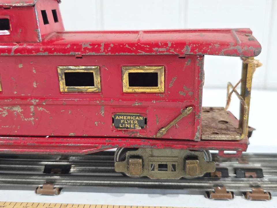 As Is American Flyer 321 Prewar O Gauge Tin Caboose Lights Not Working - Image 2 of 4