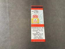 Dawson Sinclair Gas Stations, Huntington, WV. & Ironton, OH. Matchbook Cover