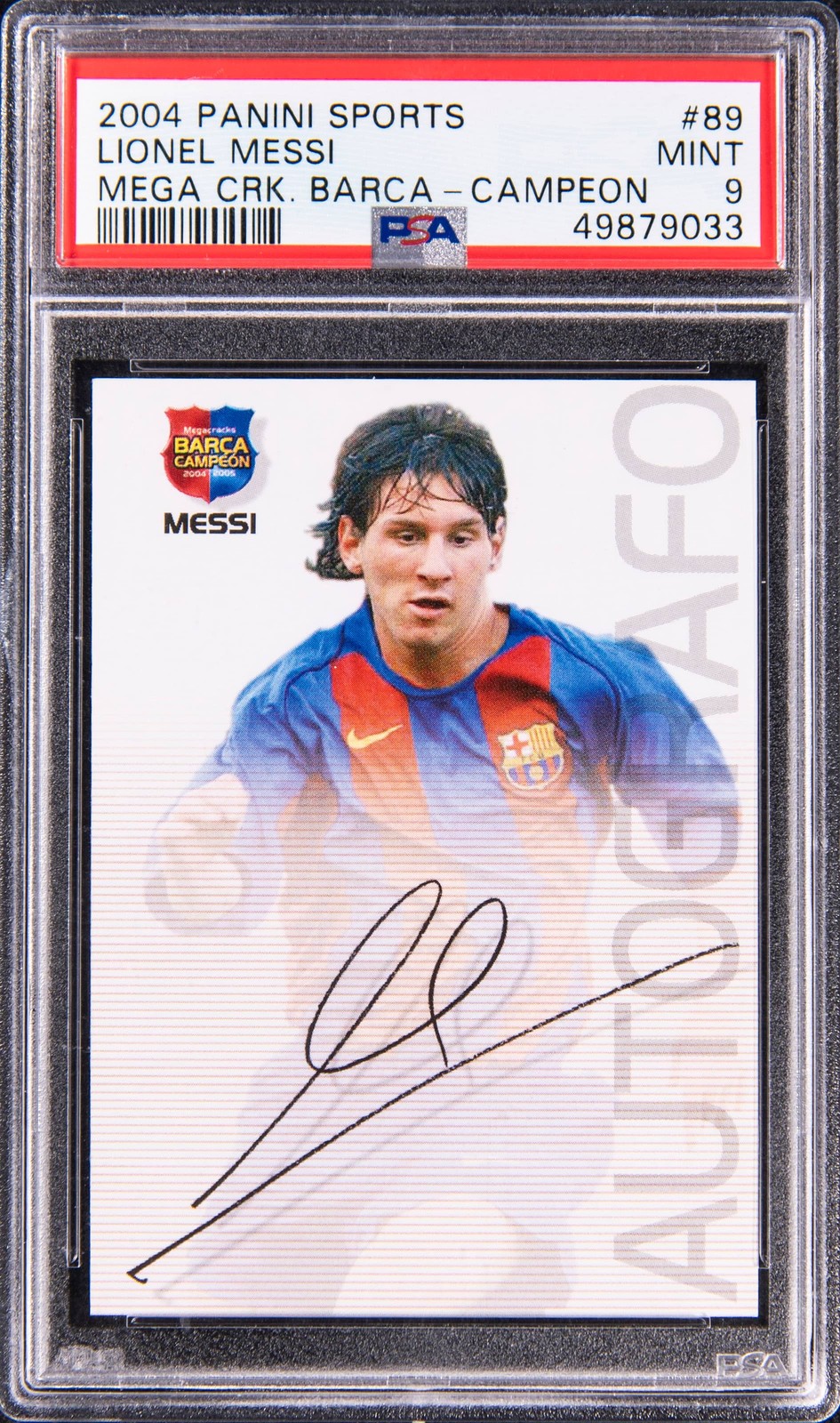 2004-05 Panini Sports Mega Cracks Barca Campeon #89 Lionel Messi Rookie Car