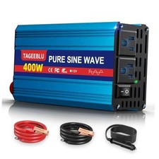 Pure Sine Wave Power Inverter 12V DC to 110V 120V AC for Vehicles 400W