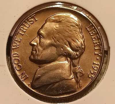 #ad 1955 D D RPM Jefferson Nickel in CH Gem BU Uncirculated with FULL STEPS $139.00